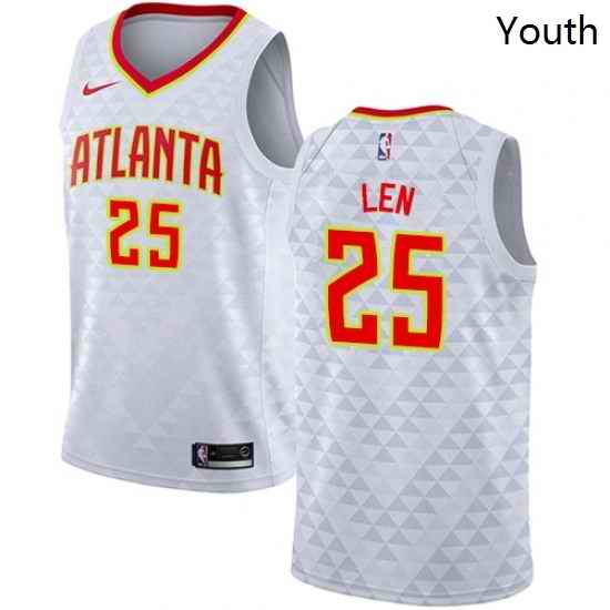 Youth Nike Atlanta Hawks 25 Alex Len Swingman White NBA Jersey Association Edition
